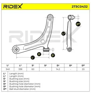 Bras de suspension pour CHRYSLER, DODGE, JEEP- 5105041AB, 5105041AC, 5105041AD, 5105041AE, 5105041AF, 5105041AG 5105041AH