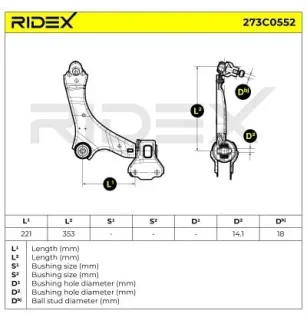 Bras de suspension pour FORD, OSCA, VOLVO- 31200563, 31200776, 31212782, 31277343 31317661