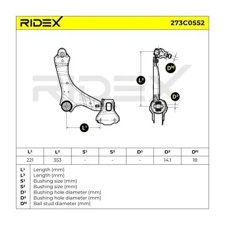 Bras de suspension pour FORD, OSCA, VOLVO- 31200563, 31200776, 31212782, 31277343 31317661