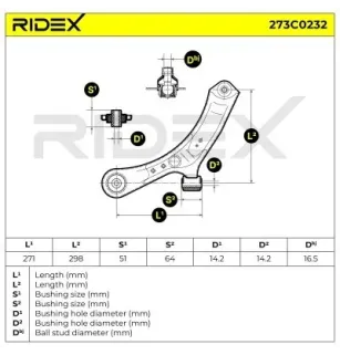 Bras de suspension pour FIAT, SUZUKI- 4520254L00, 4520254L20, 4520279J00, 4520279J00000, 5420254L00 5420254L20