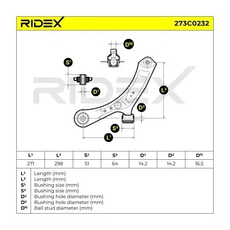 Bras de suspension pour FIAT, SUZUKI- 4520254L00, 4520254L20, 4520279J00, 4520279J00000, 5420254L00 5420254L20