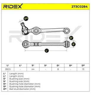 Bras de suspension pour AUTOBIANCHI, FIAT, LANCIA, SEAT- 4332457 4364095