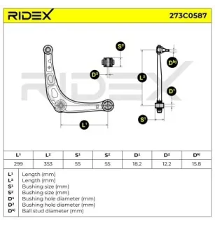 Bras de suspension pour RENAULT- 6025305573 6025307650