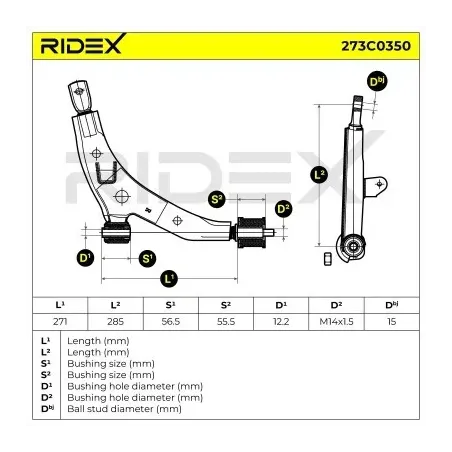 Bras de suspension pour HYUNDAI VOLVO- 3546266