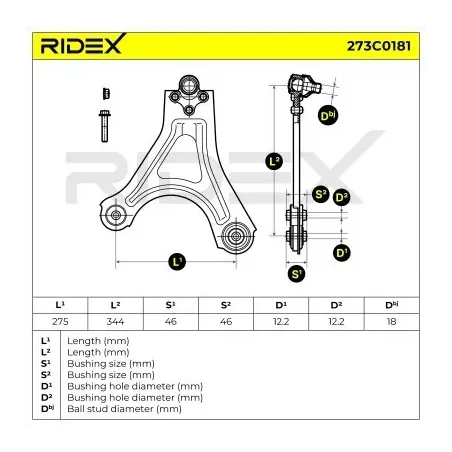 Bras de suspension pour FORD- 1023026, 1030277, 1043159, 1102948, 1141293 6954470