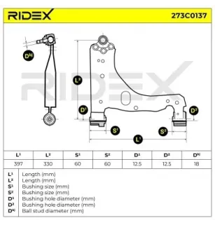 Bras de suspension pour GENERAL MOTORS, OPEL - 5352030, 05352030, VAUXHALL- 024454478, 24428209 24454478