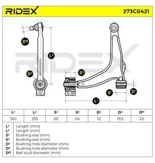 Bras de suspension pour FIAT, OPEL, SAAB, VAUXHALL- 13225798, 24413015, 352051 352081