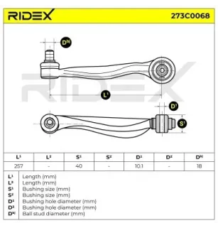 Bras de suspension pour AUDI, AUDI (FAW), VAG - 4E0407510G, 4E0407510E, VW- 4E0407510K, 4E0407510B 4E0407510E