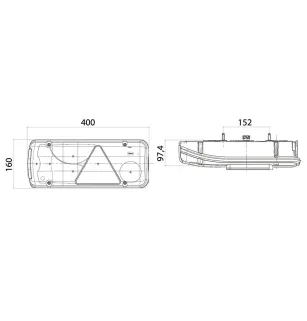 LC8T - Right rear light, EPP, Alarm, Additional connectors, AMP 1.5 rear connector vignal 156150