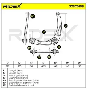 Bras de suspension pour CITROËN, PEUGEOT- 1607314580, 1643188580, 3520K8, 3520P3, 3520S2, 3520, 3520N5, 3520T0