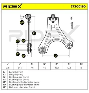 Bras de suspension pour FORD- 1023028, 1030278, 1043158, 1102949, 1141294 6954471