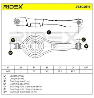 Bras de suspension pour FORD, FORD USA, MAZDA, VOLVO- 31277584, 30666105, 30639917, 8646157 8646158