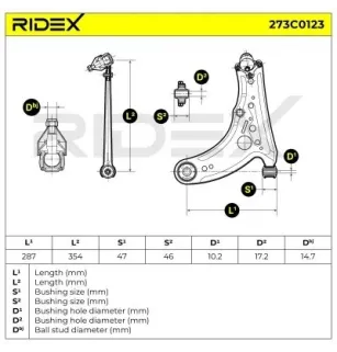 Bras de suspension pour SEAT - 6X0407151, 6X0407151A, VW- 6N0407151A 6X0407151