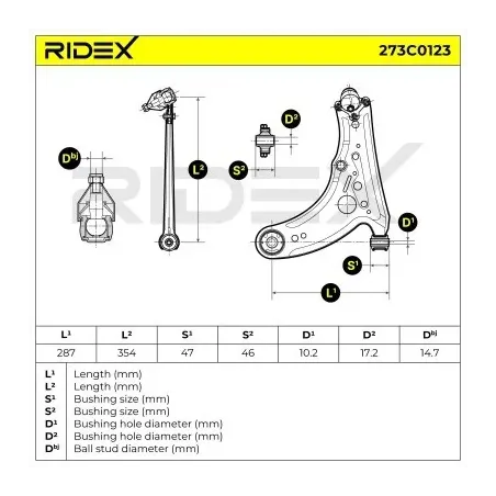 Bras de suspension pour SEAT - 6X0407151, 6X0407151A, VW- 6N0407151A 6X0407151