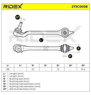 Bras de suspension pour BMW- 1093449, 1094233, 2341219, 31121093449, 31121094233, 31122157597, 31122341219