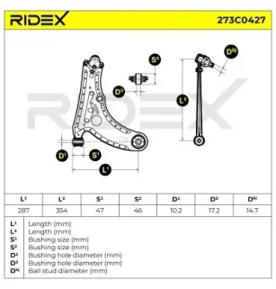 Bras de suspension pour SEAT, VAG, VW- 6N0407151A, 6X0407151 6X0407151A