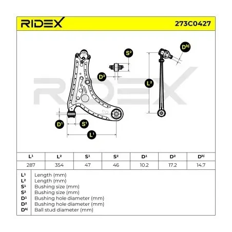 Bras de suspension pour SEAT, VAG, VW- 6N0407151A, 6X0407151 6X0407151A