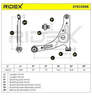 Bras de suspension pour FORD- 1438318, 1438350, 1495667, 1553251, 1735890, 4042023, 4140394, 4164521, 4372131, 4540775