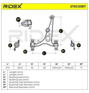 Bras de suspension pour ALFA ROMEO, FIAT - 93501116, 93501144, 77802443, 60812796, 60811769, LANCIA- 46474556 7780443