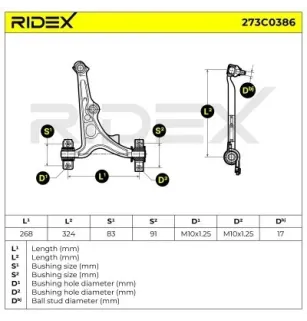 Bras de suspension pour ALFA ROMEO, FIAT, LANCIA- 46474556, 46474557, 46462627, 46456050, 46423825, 7780444