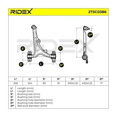 Bras de suspension pour ALFA ROMEO, FIAT, LANCIA- 46474556, 46474557, 46462627, 46456050, 46423825, 7780444