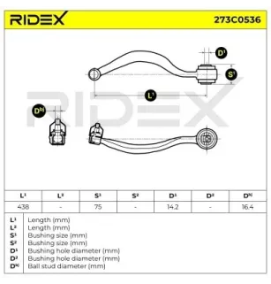 Bras de suspension pour ALPINA, BMW- 1141722, 1141724, 31121141722 31121141724