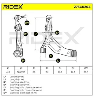 Bras de suspension pour AUDI, PORSCHE, SEAT, SKODA, VAG, VW- 7L0407152C, 7L0407152D, 7L0407152E, 7L0407152H 7L8407152B