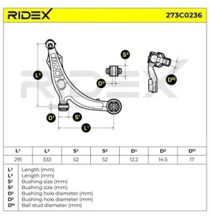 Bras de suspension pour FIAT LANCIA- 50703231