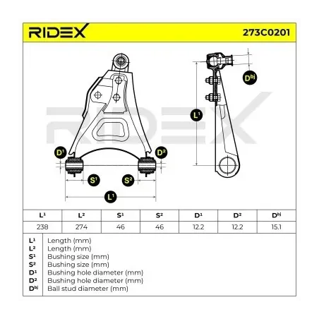 Bras de suspension pour RENAULT- 7700794386