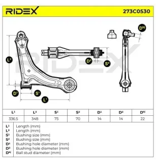 Bras de suspension pour MERCEDES-BENZ- 6383300110, 6383300610, A6383300110 A6383300610