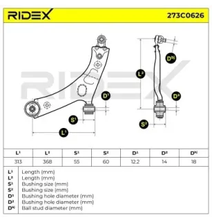 Bras de suspension pour HYUNDAI, KIA- 545002Y000, 545002Y001, 545002Y002 545003W102