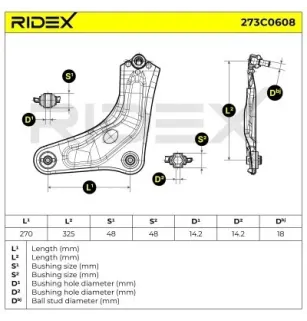 Bras de suspension pour CITROËN, OSCA, PEUGEOT- 1622711380, 1607305080, 3520R7, 3520Q9 9810588280