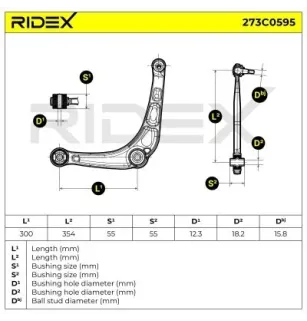 Bras de suspension pour DACIA, RENAULT- 6025305572 6025307649