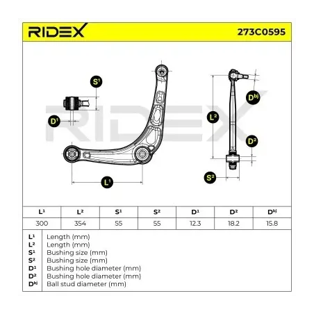 Bras de suspension pour DACIA, RENAULT- 6025305572 6025307649