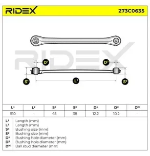 Bras de suspension pour SMART- 0001765V005000000, 1765V005000 1765V005000000