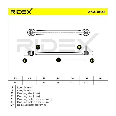 Bras de suspension pour SMART- 0001765V005000000, 1765V005000 1765V005000000