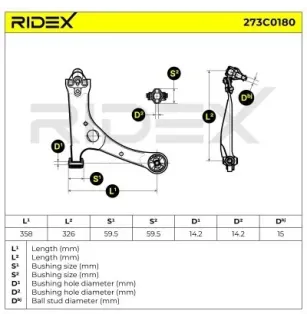 Bras de suspension pour TOYOTA- 4333009090, 4333009230, 4333009640, 4333019115, 4806802020, 4806802021, 4806802030