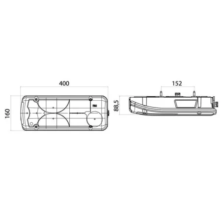 LC8 - Feu arrière Droit avec connecteur AMP 1.5 - 7 voies latéral vignal 156870