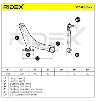 Bras de suspension pour HYUNDAI- 5450226000