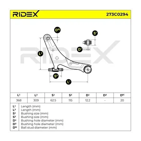 Bras de suspension pour HYUNDAI- 5450126000