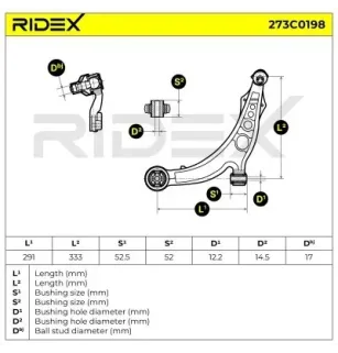 Bras de suspension pour FIAT LANCIA- 50703232