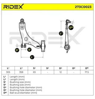 Bras de suspension pour FORD- 1073214, 1090730, 1138160, 1148931, 1207973, 1212809, 1344966, 2M513042BA, 2M513042BB