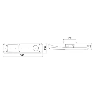 LC9 - Fanale posteriore destro con connettore AMP 1,5 - segnale laterale 7 vie 159020