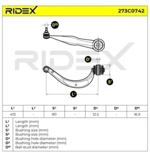 Bras de suspension pour AUDI, AUDI (FAW) - 8KD407693K, 8KD407693H, PORSCHE - 9A740769303, 8R0407693B, VW- 8K0407693S