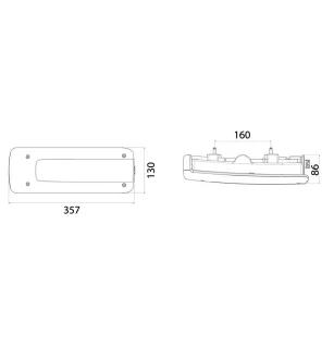 LC10 LED - Left LED tail light, EPP, AMP 1.5 connector - 7 way Side vignal 159500