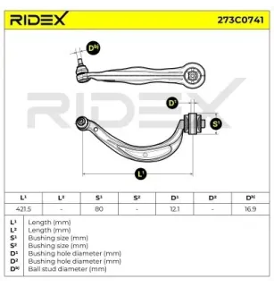 Bras de suspension pour AUDI - 8R0407694D, AUDI (FAW) - 8KD407694H, 8KD407694C, PORSCHE- 8R0407694B 9A740769403