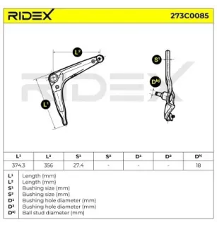 Bras de suspension pour MG - RBJ102500, RBJ000370, ROVER- GSJ1000, RBJ000370 RBJ102500