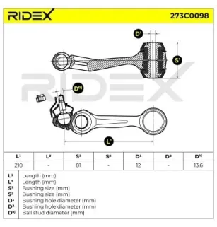 Bras de suspension pour MERCEDES-BENZ- 1263300707 A1263300707