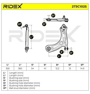 Bras de suspension pour AUDI, SEAT - 6R0407151E, 6R0407151, SKODA - 6R0407151E, 6R0407151, VW- 6R0407151 6R0407151E