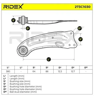 Bras de suspension pour AUDI, SEAT, SKODA, VW- 3C0505224, 3C0505224A, 3C0505224C, 3C0505224D, 3C0505224E 3C0505224F